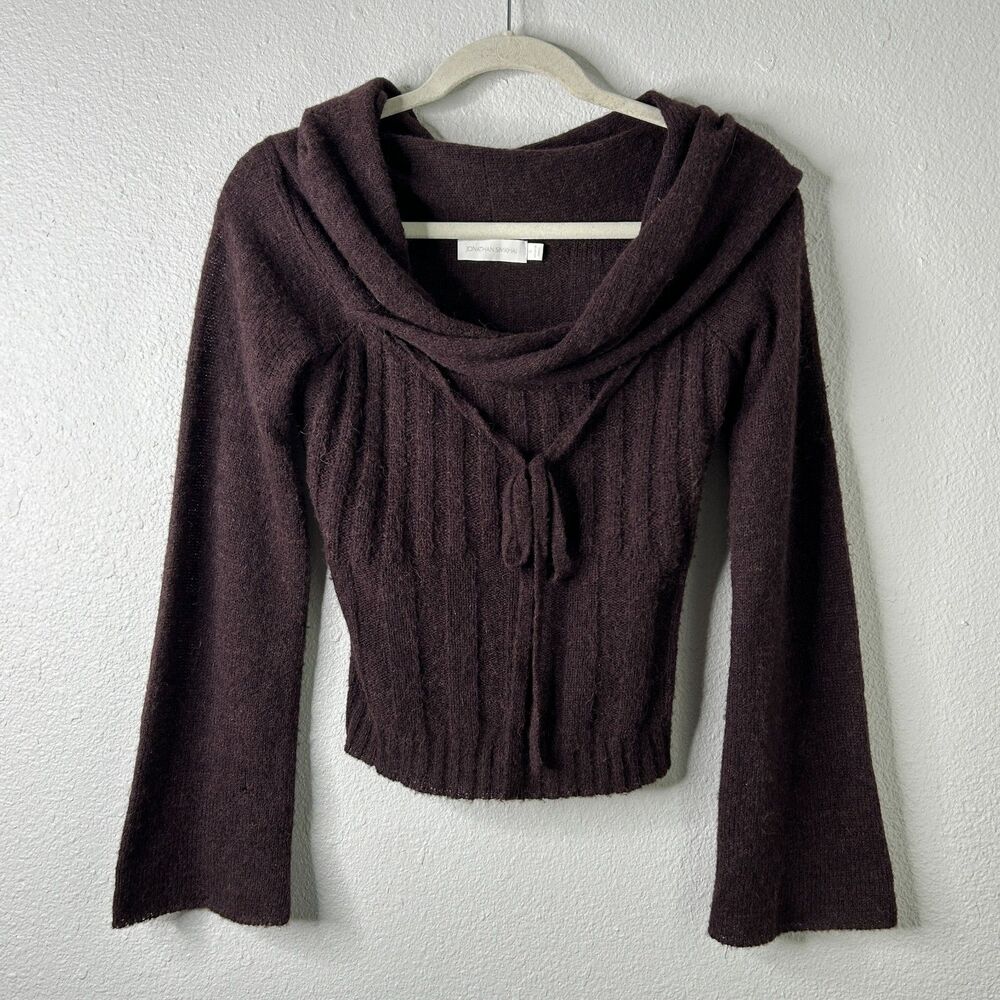 Jonathan Simkhai Womens Sweater Cambria Alpaca Wool Off Shoulder Small
